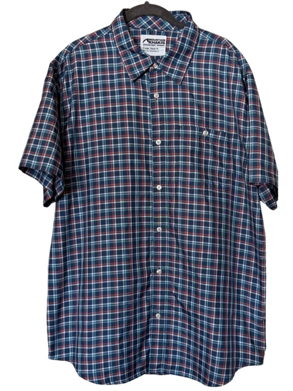 Mountain Khakis Classic Fit Short-Sleeve Plaid Check Casual Shirt Men's Size XL